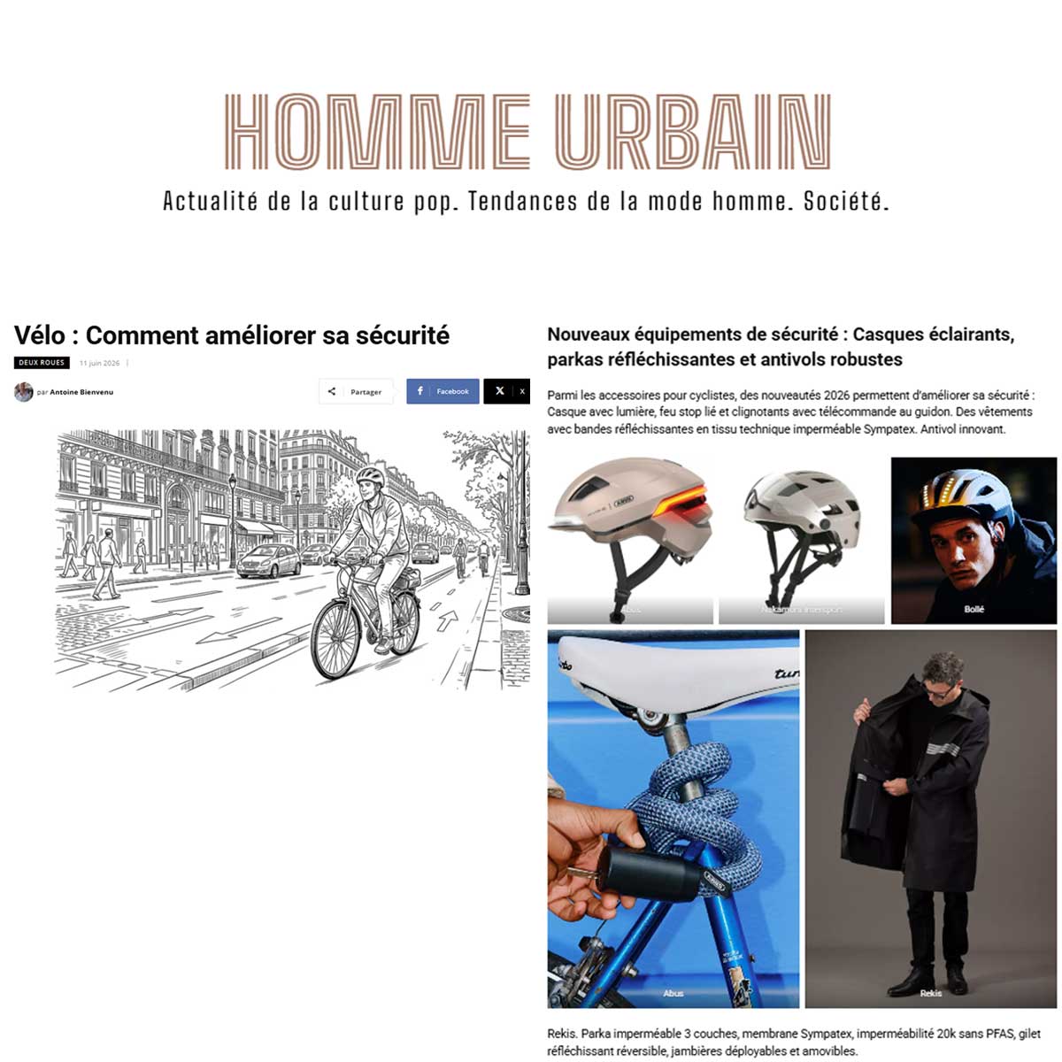 Rekis dans la presse magazine Homme rbain