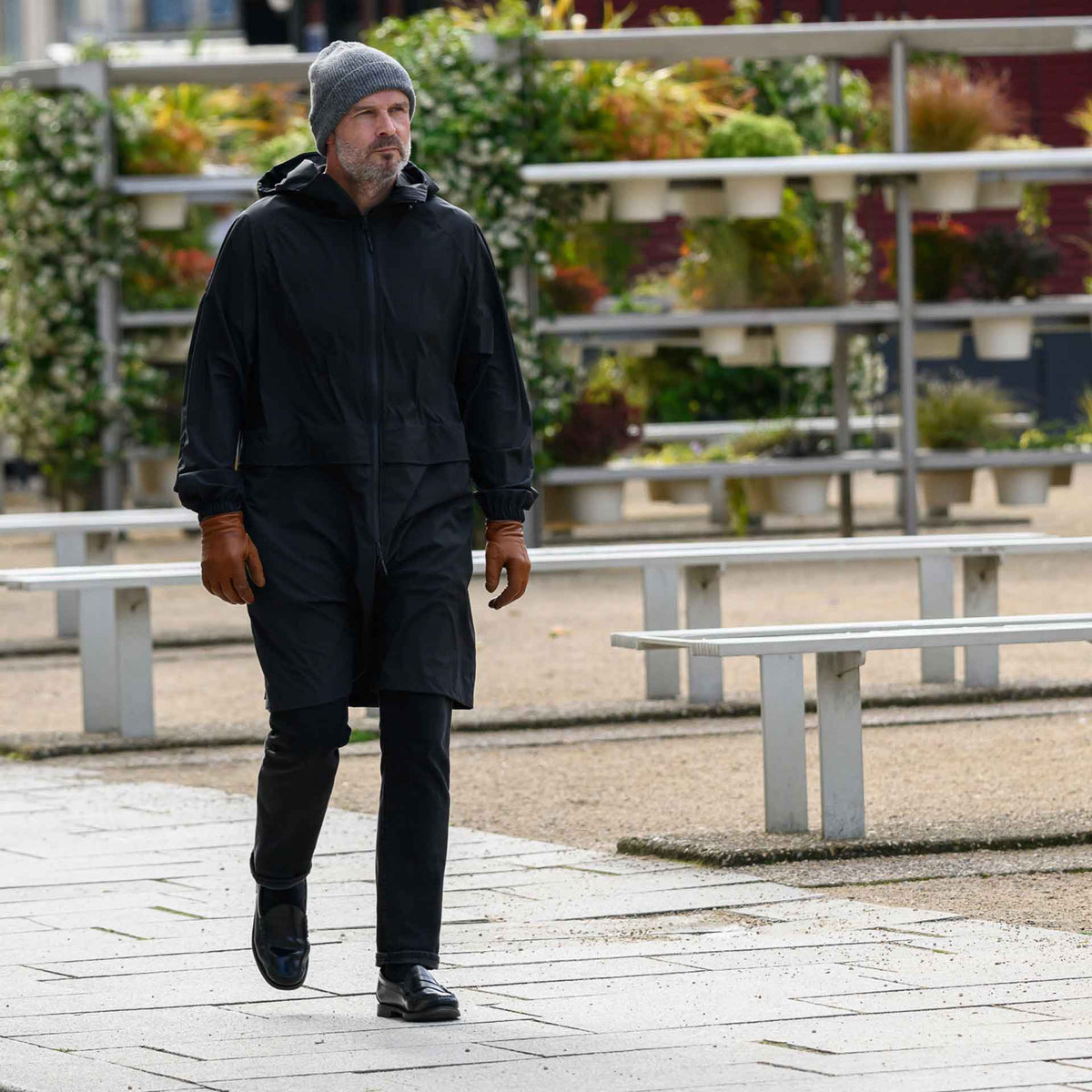 trench noir imperméable et coupe vent pour hommes rekis