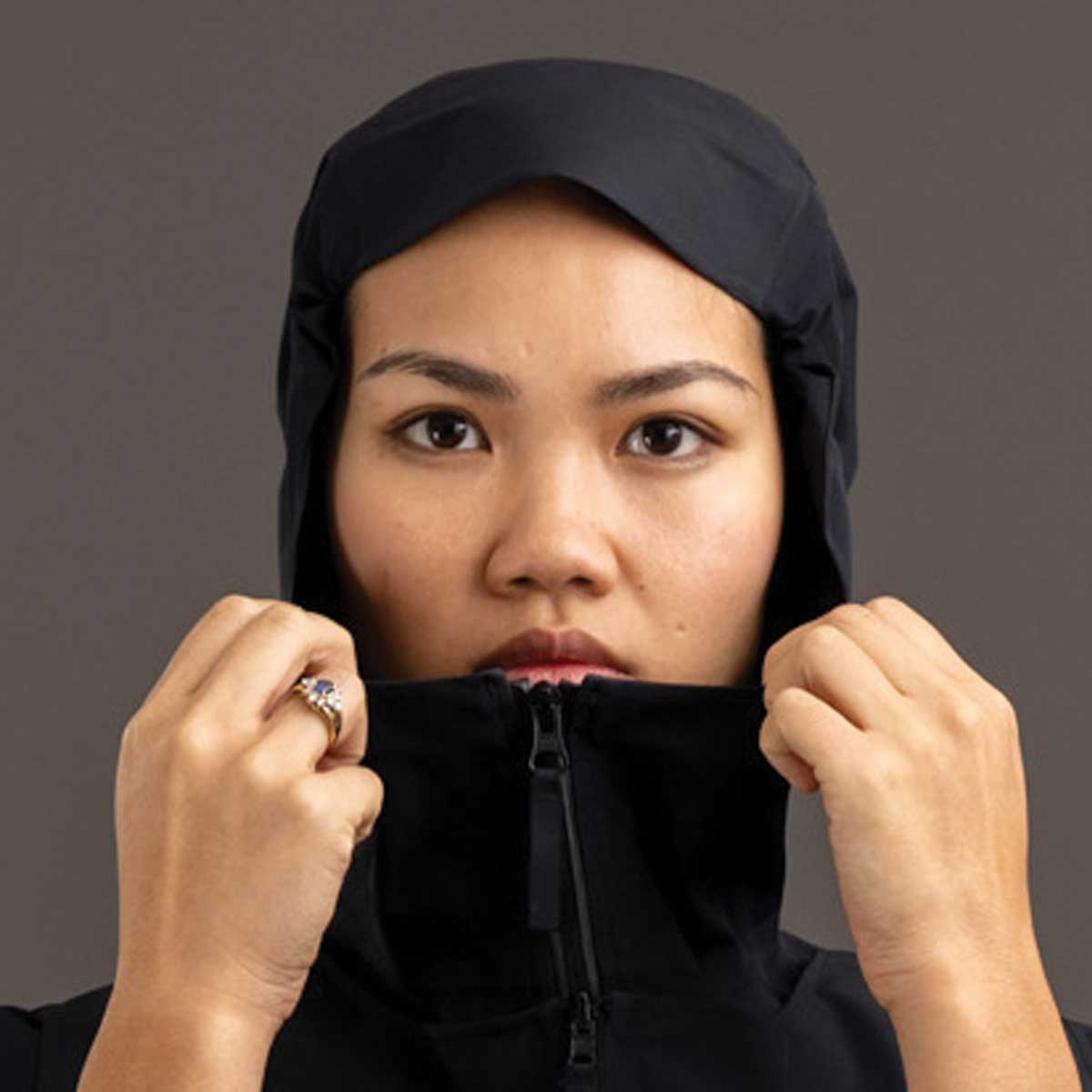 capuche tempête parka innovant noir vélo rekis