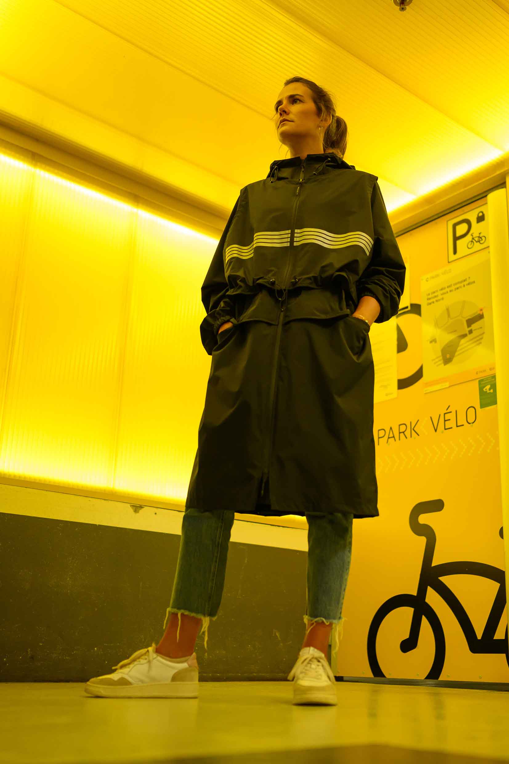 parka techwear noir pour femme rekis