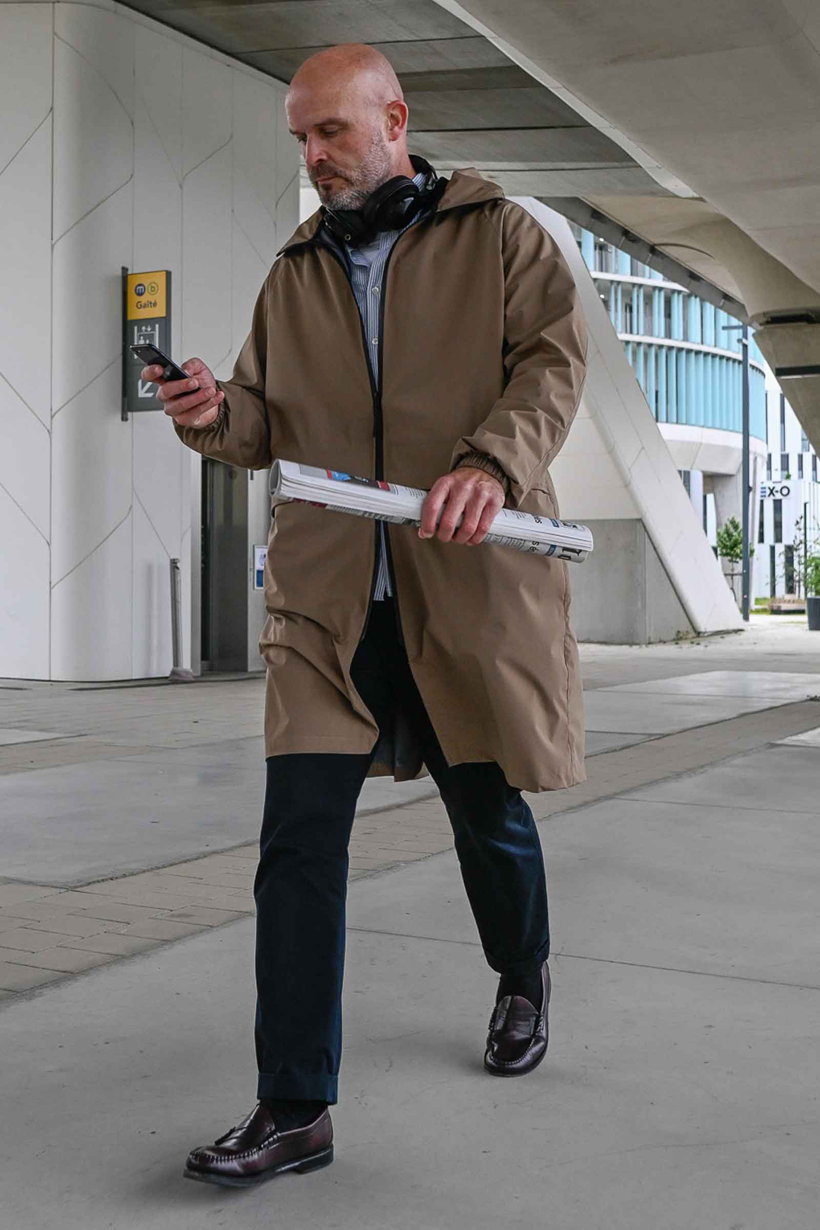 trench pour homme travail vélo camel rekis 