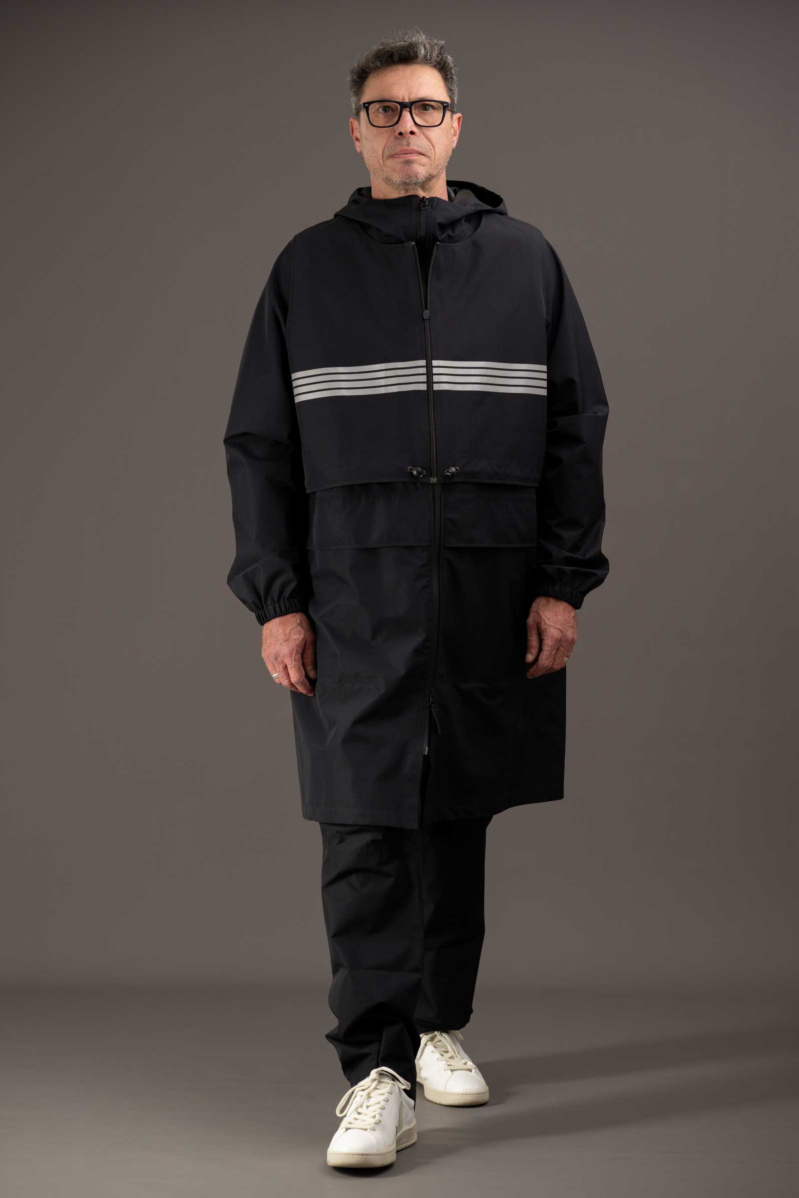 parka hybride noir pour homme avec jambières déployables rekis