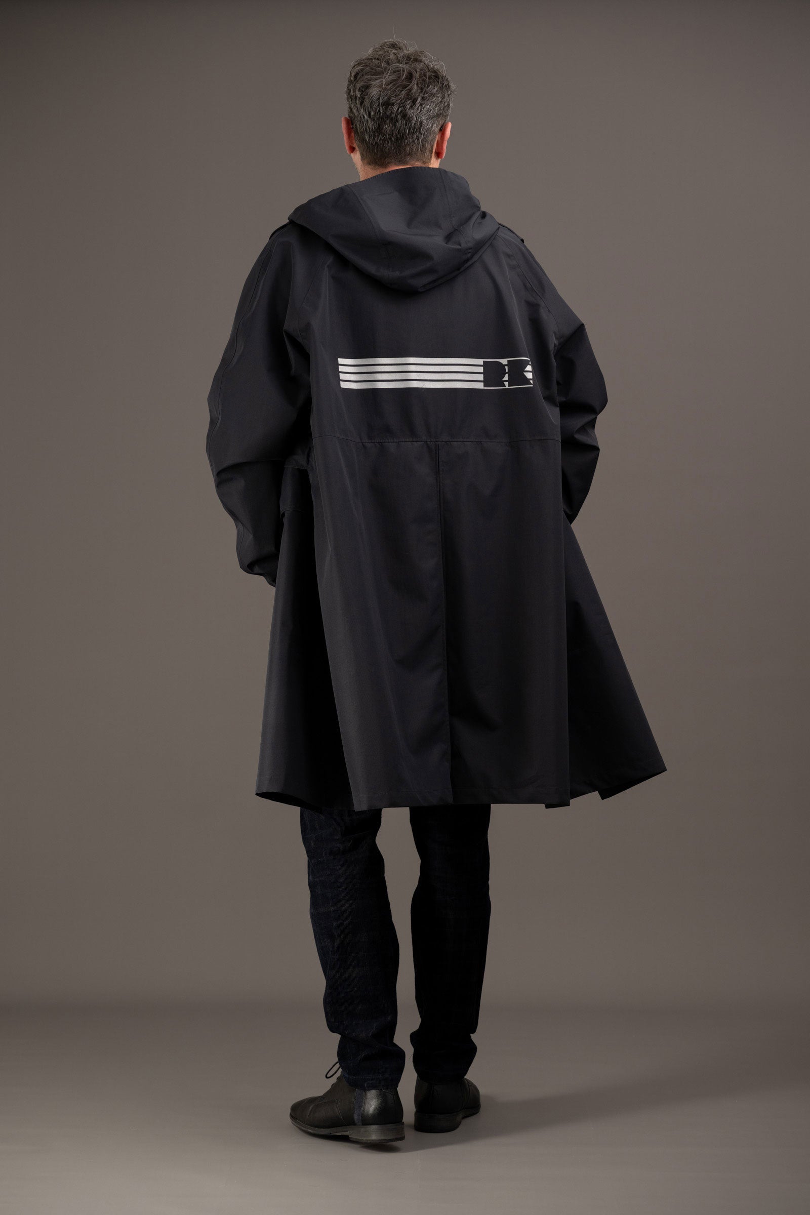 parka pour homme noir avec transfert visibilité réfléchissant rekis 