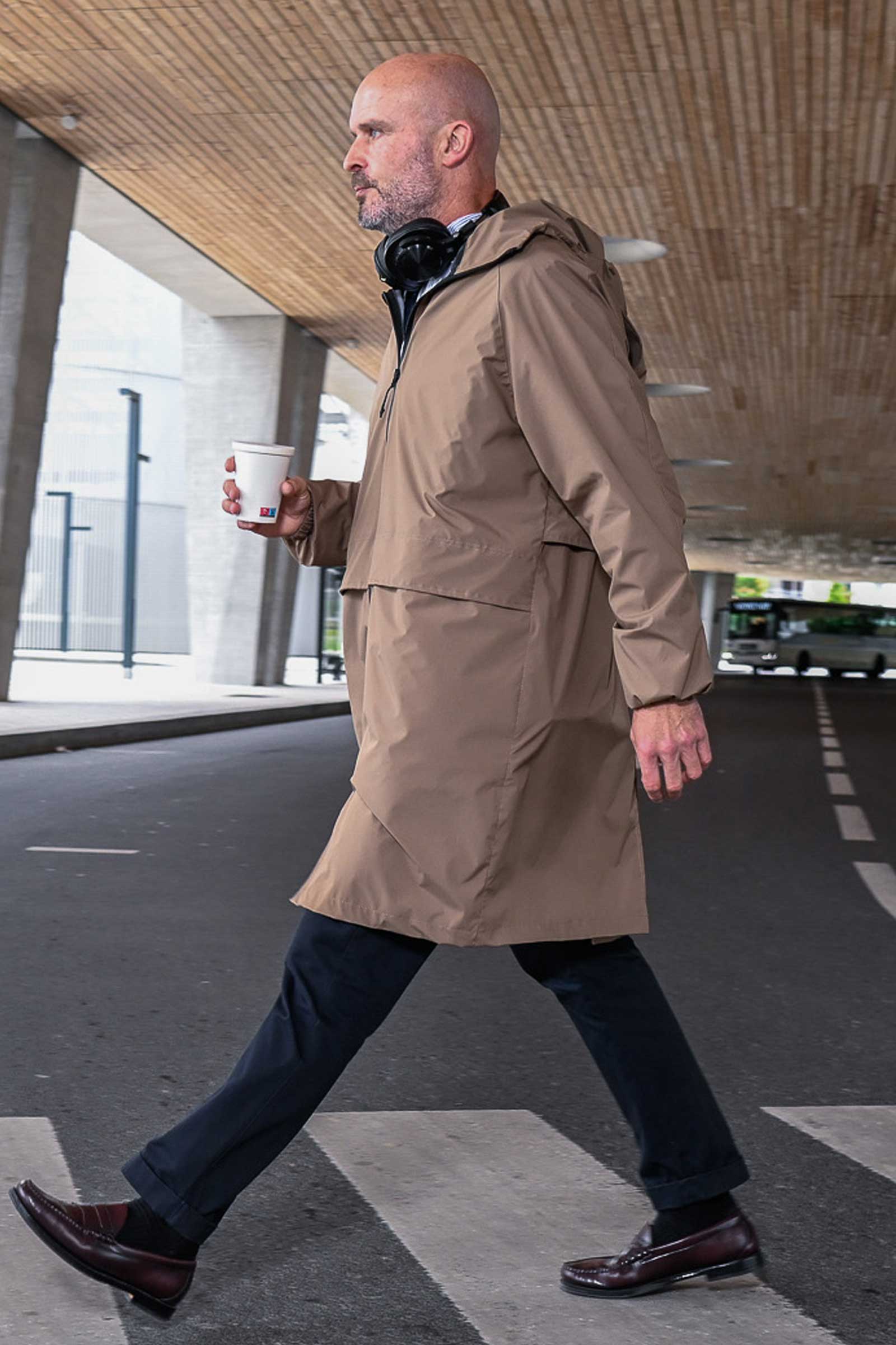 trench camel homme imperméable pour le vélo et cycliste urbain