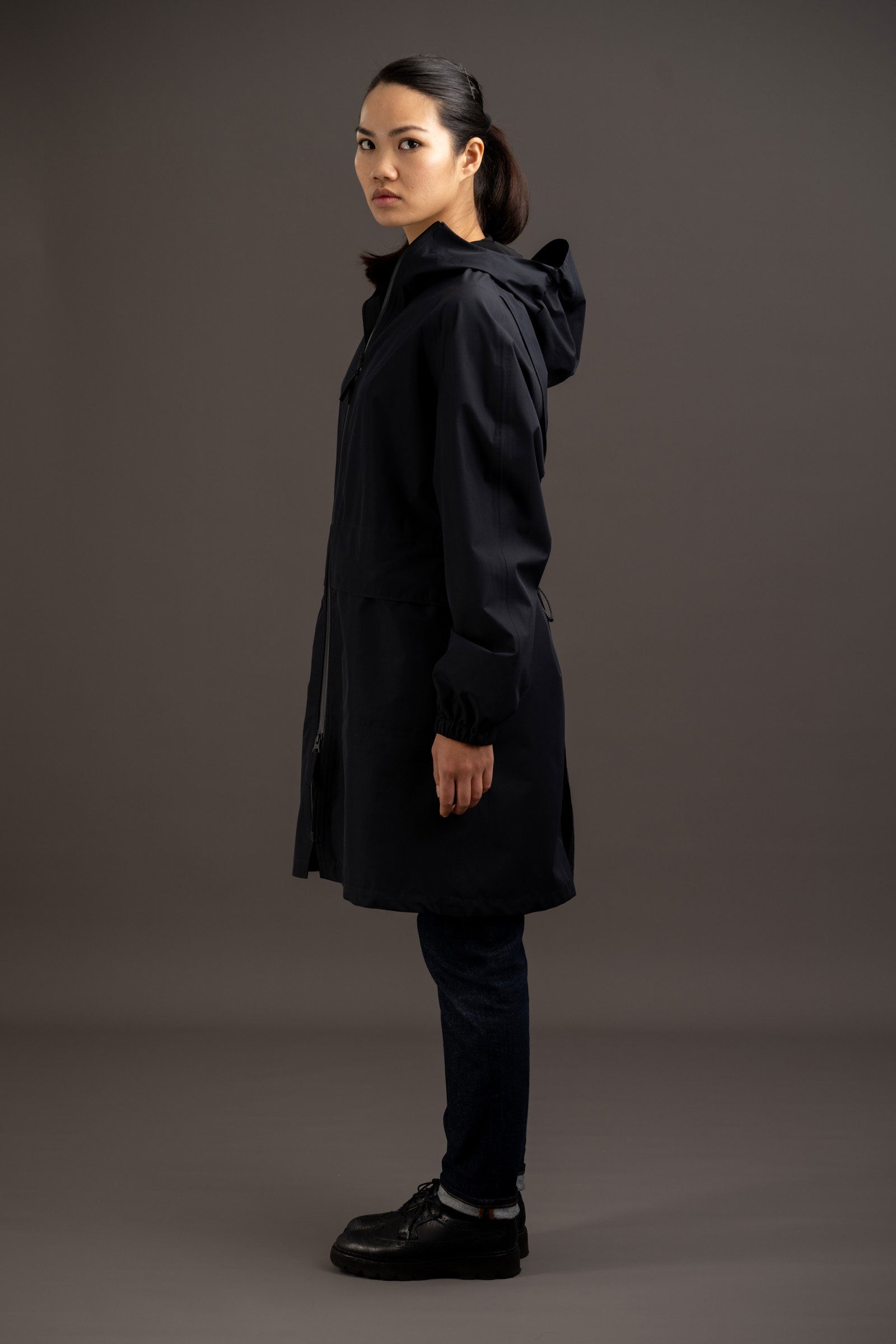 trench capuche noir femme technique rekis velo
