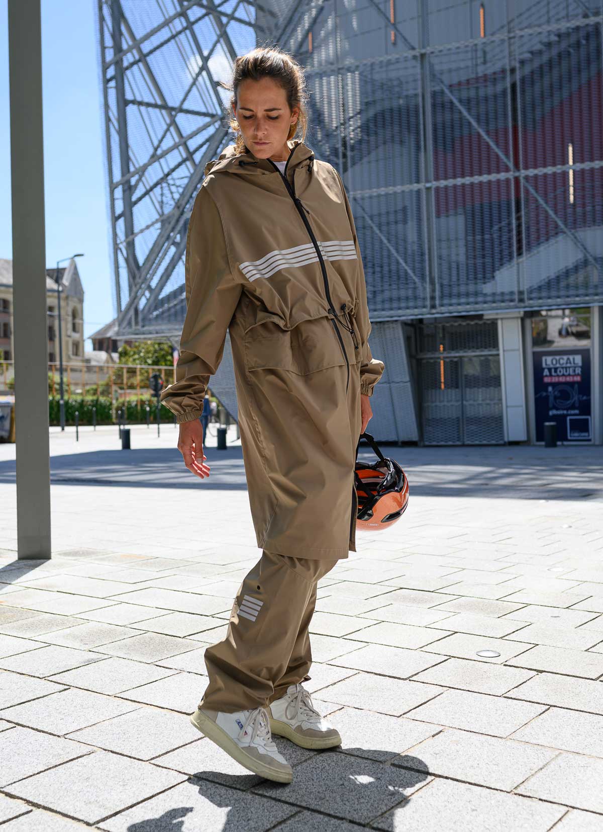 Parka innovant beige avec jambières